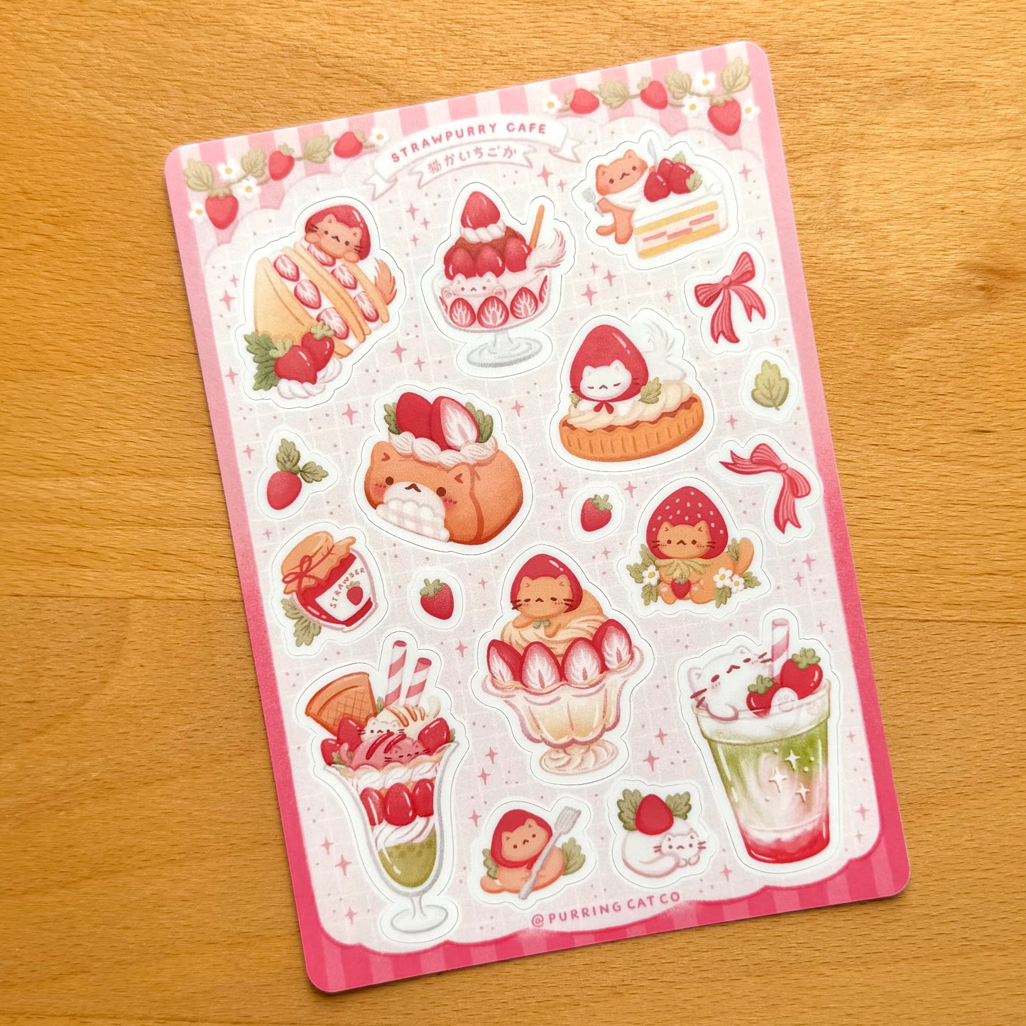 Strawpurry Cafe Sticker Sheet