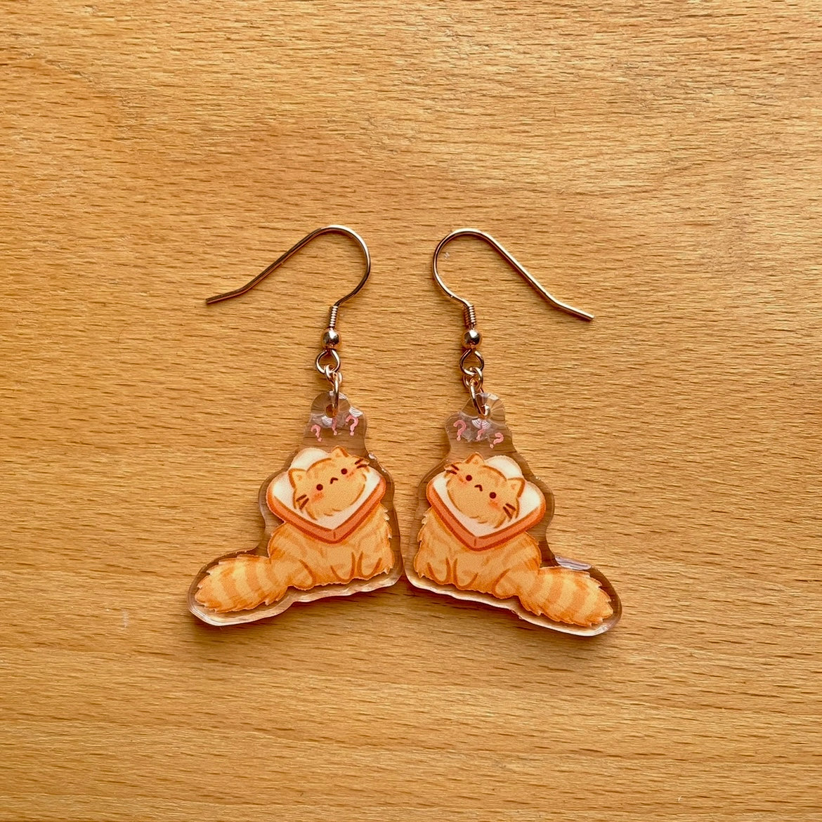 Ginger Bread Cat Acrylic Earrings