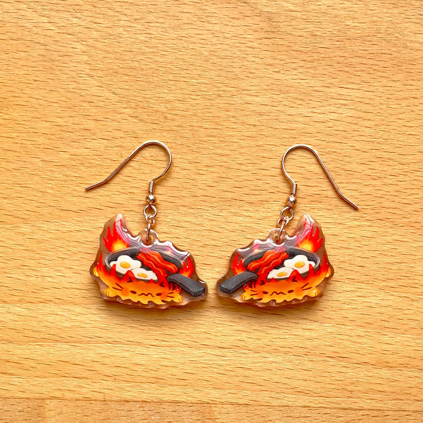 Calcifer-Cat Acrylic Earrings