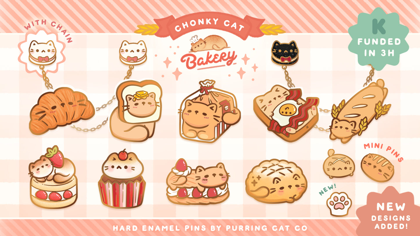 Chonky Cat Bakery Enamel Pins