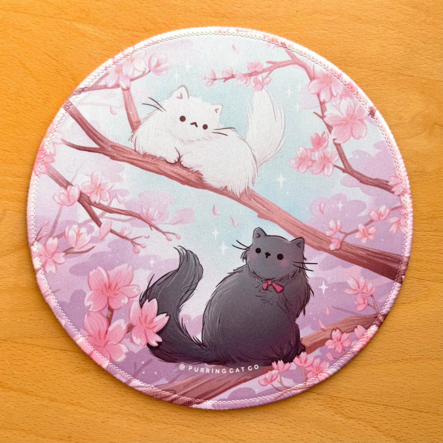 Round Desk Mats - Blooming/Sakura