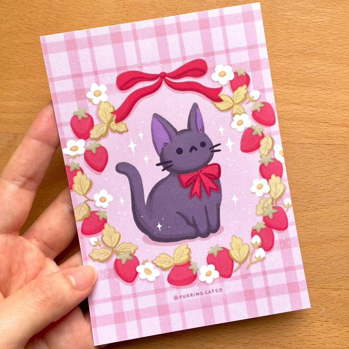 Jiji Strawberry Wreath Art Print