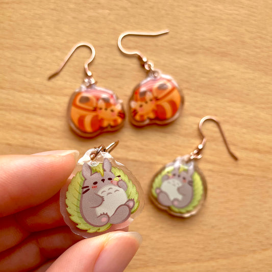 TotoroCat Acrylic Earrings