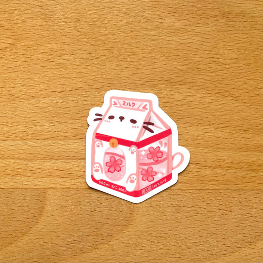 Sakura Milk Carton Sticker