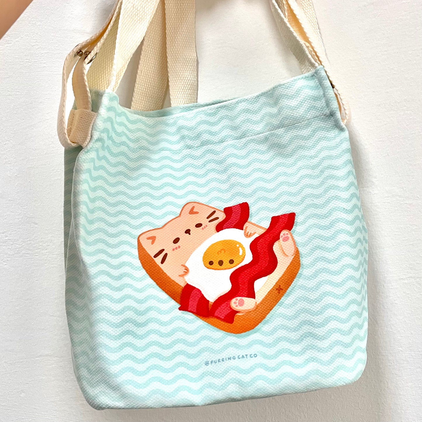 Bacon & Egg Cat Toast Sling Bag