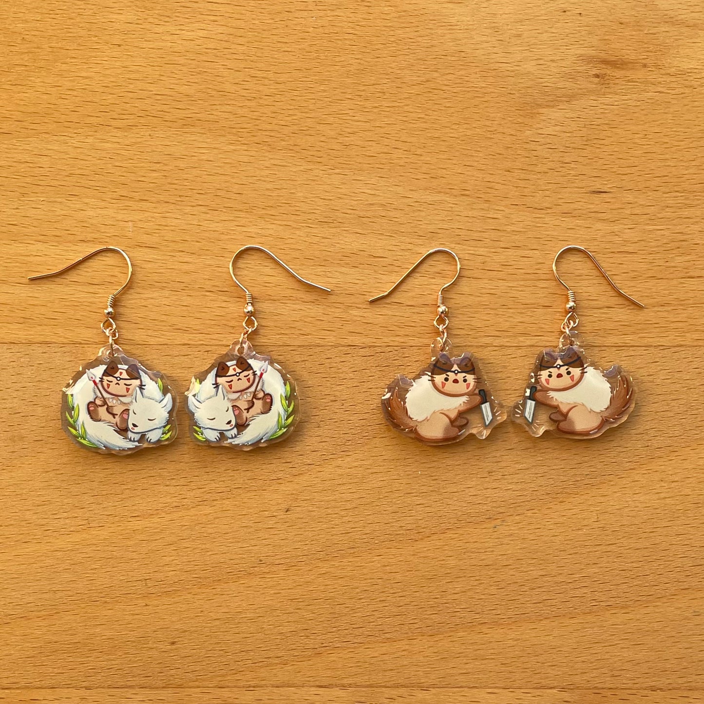 Princess Meownonoke Acrylic Earrings