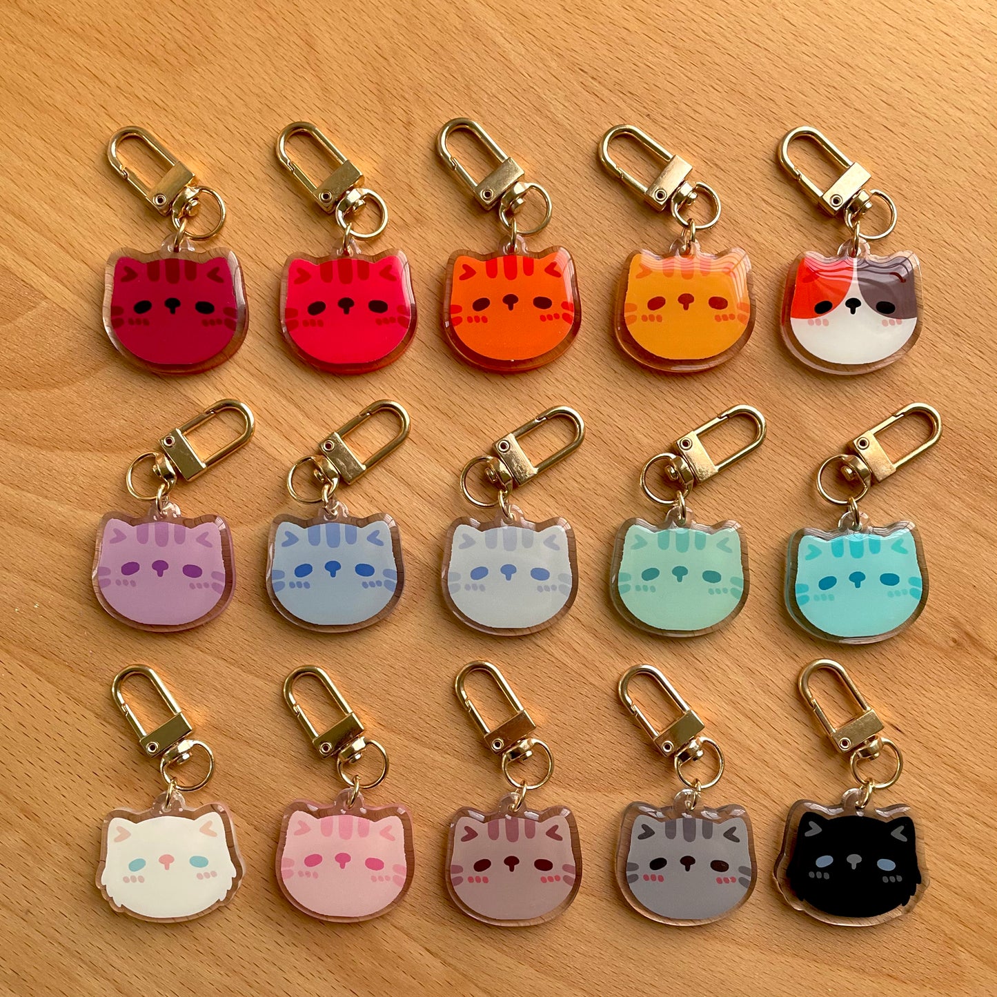 Cute Cat Face Mini Keychains