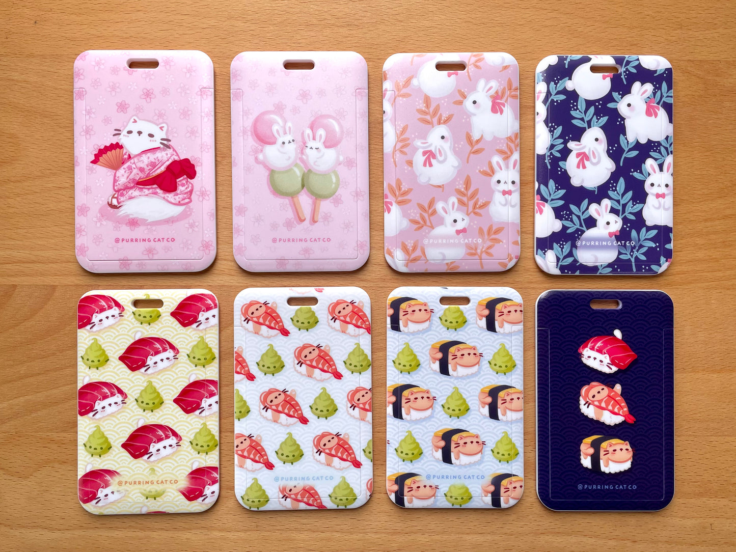 Card Cases II (Bunnies & Sushi)