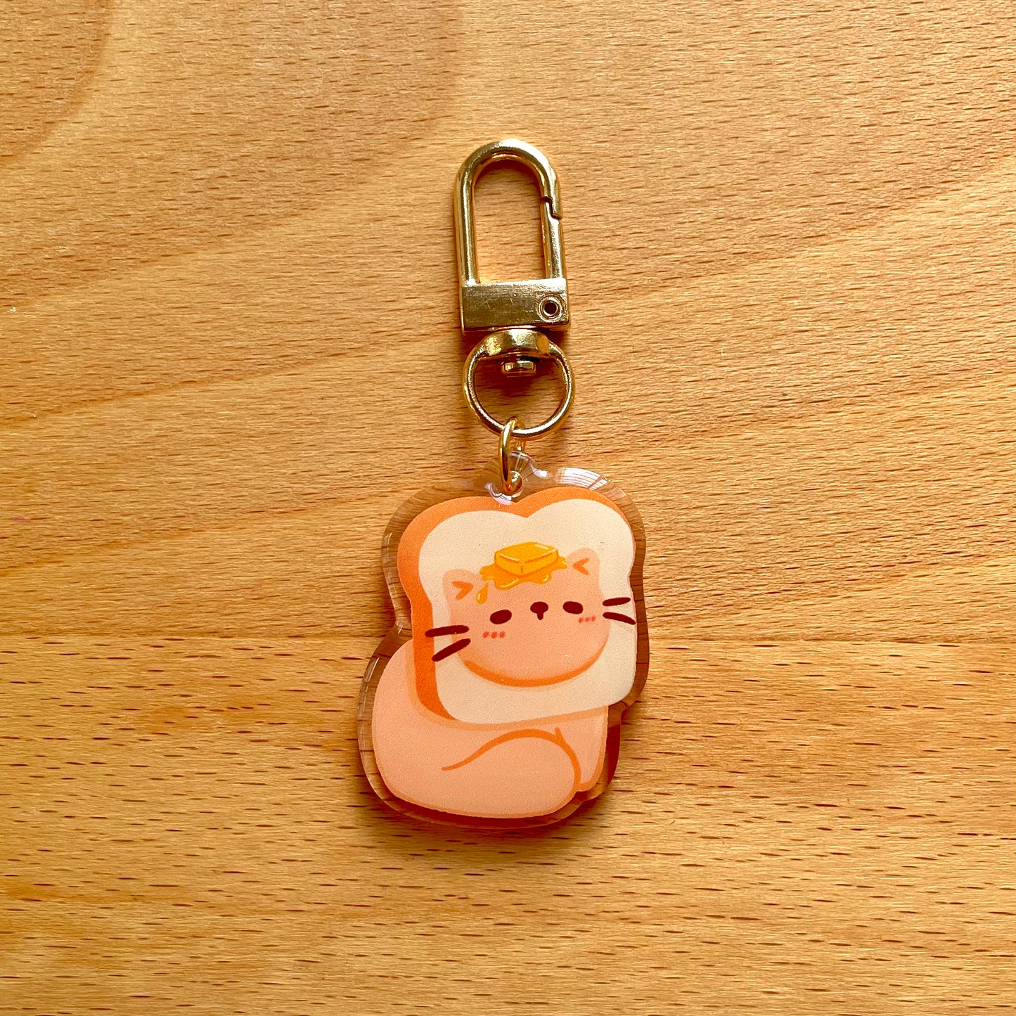 Bread & Butter Hat Cat Acrylic Keychain