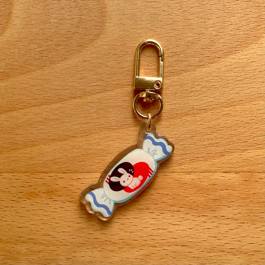 White Rabbit Candy Mini Keychain