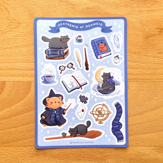 Magical Cat Academy Sticker Sheet (Blue)