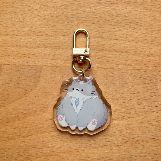 Adulting Cat Keychain (Light Grey)