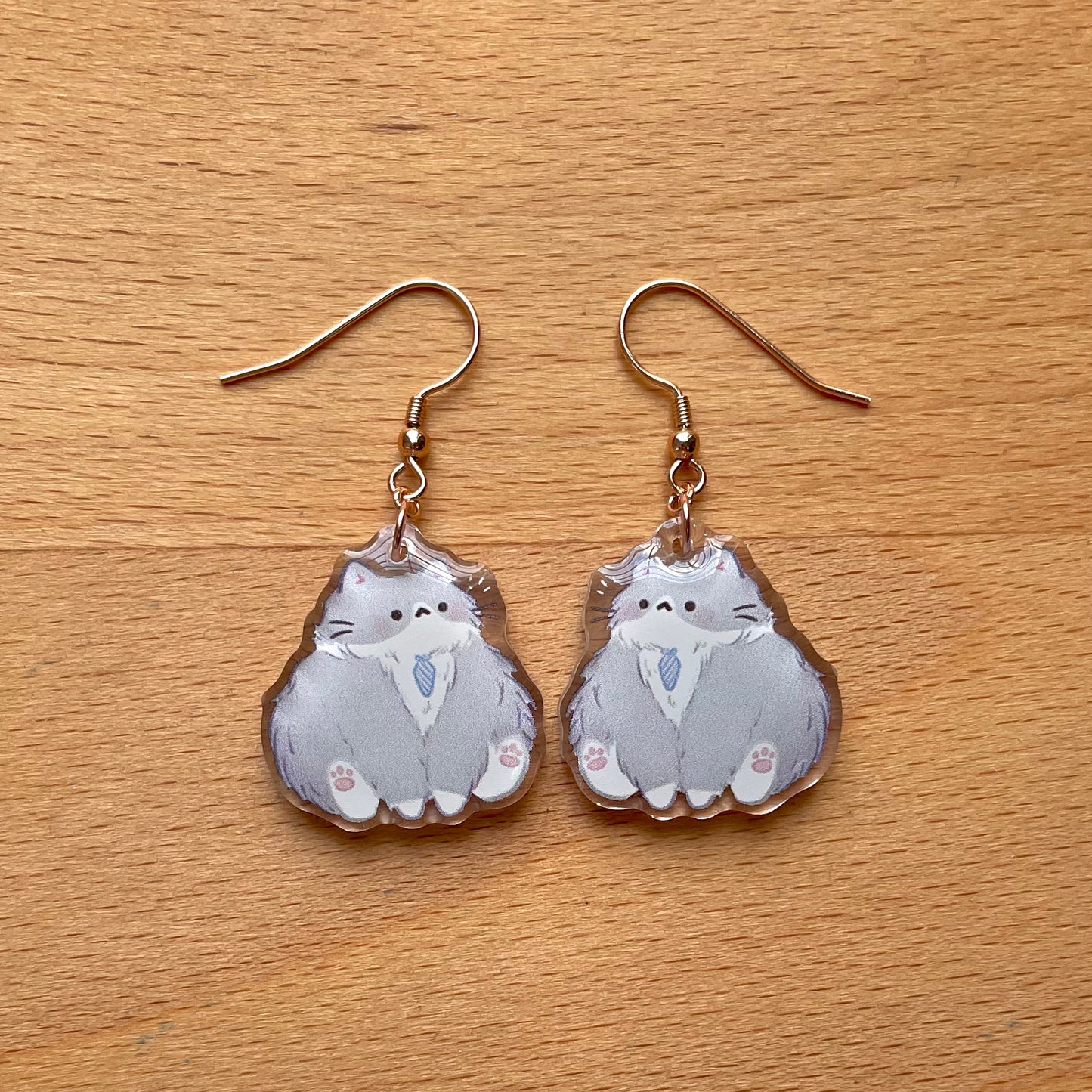 Adulting Cat (Light grey) Acrylic Earrings