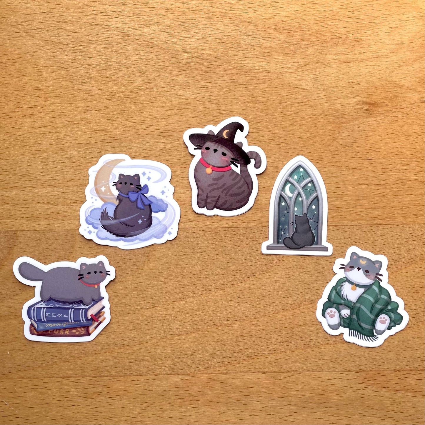 Cat Mage Themed Stickers