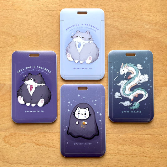 Card Cases VI (Whiskered Away + Adulting in Progress Cats)