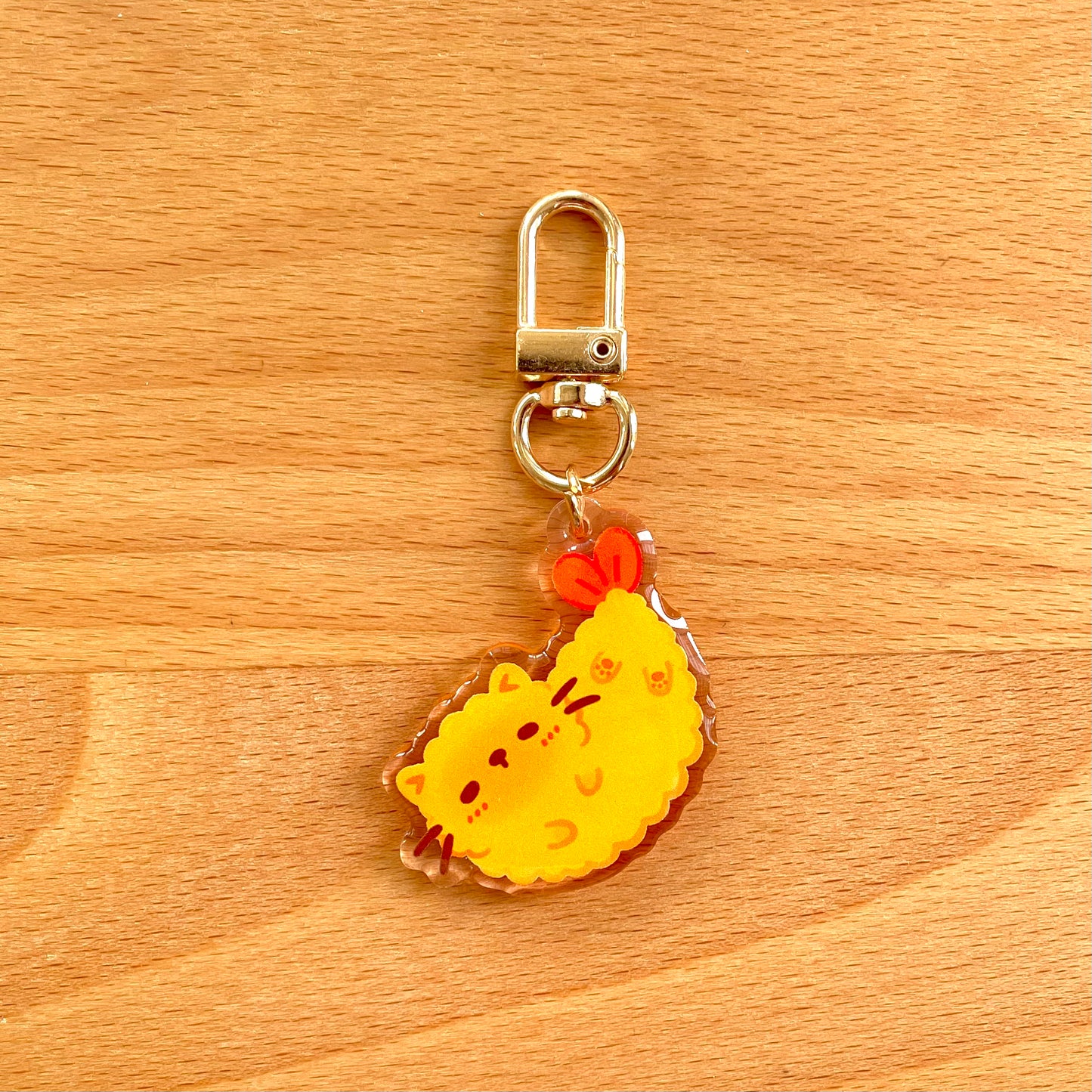 Prawn Tempura Cat Acrylic Keychain