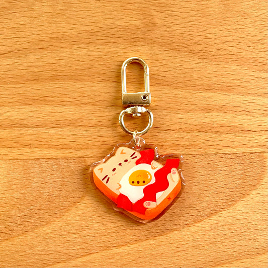 Bacon & Egg Cat Toast Acrylic Keychain