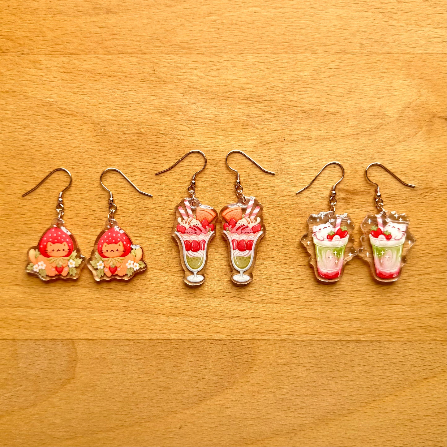 Strawpurry Acrylic Earrings