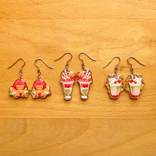 Strawpurry Acrylic Earrings