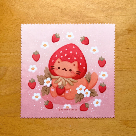 Strawpurry Cat Specs Cloth