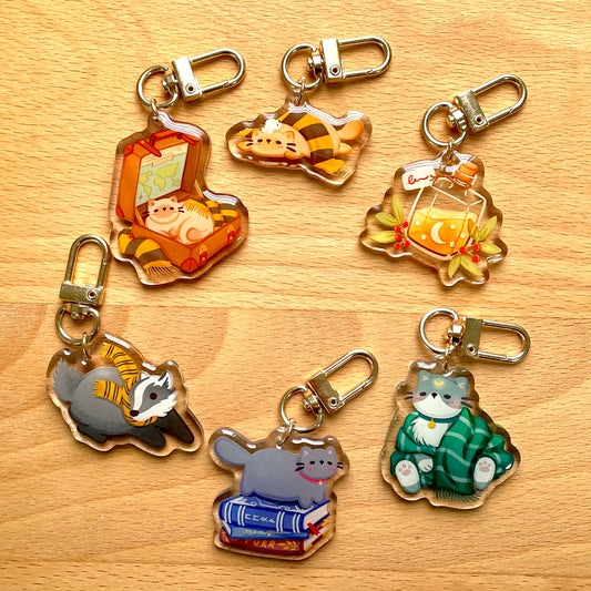 Cat Mage Themed Acrylic Keychains II