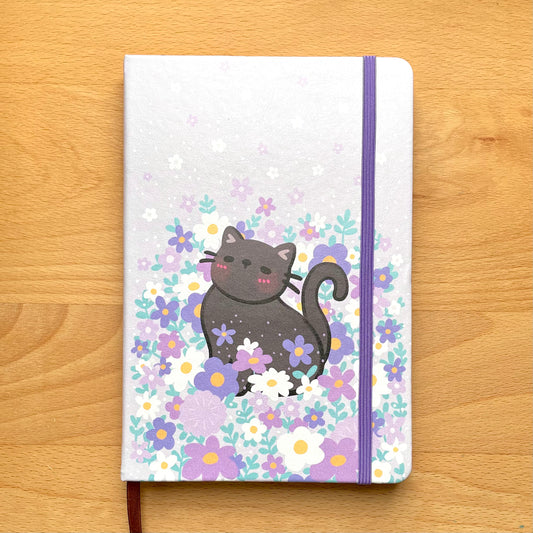 A5 Hardcover Journal - Cat in Flowers