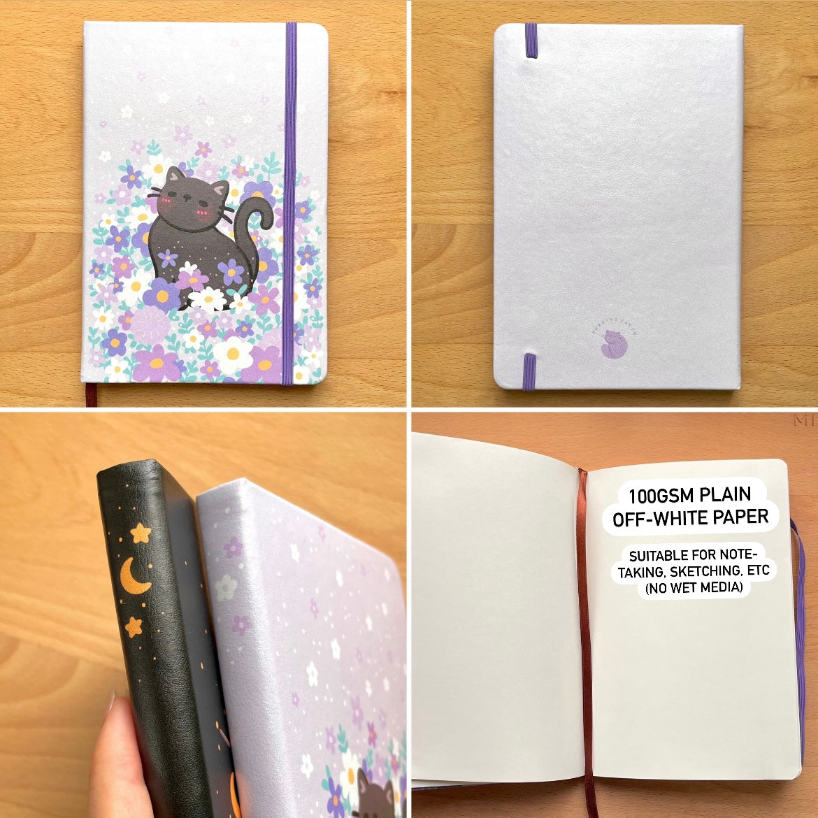 A5 Hardcover Journal - Cat in Flowers