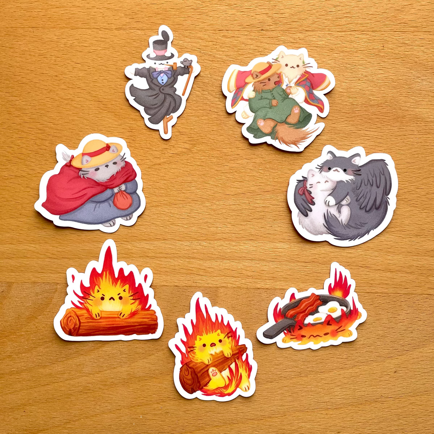 Meowl's Moving Castle Themed Stickers