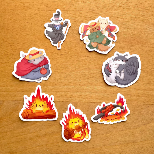 Meowl's Moving Castle Themed Stickers