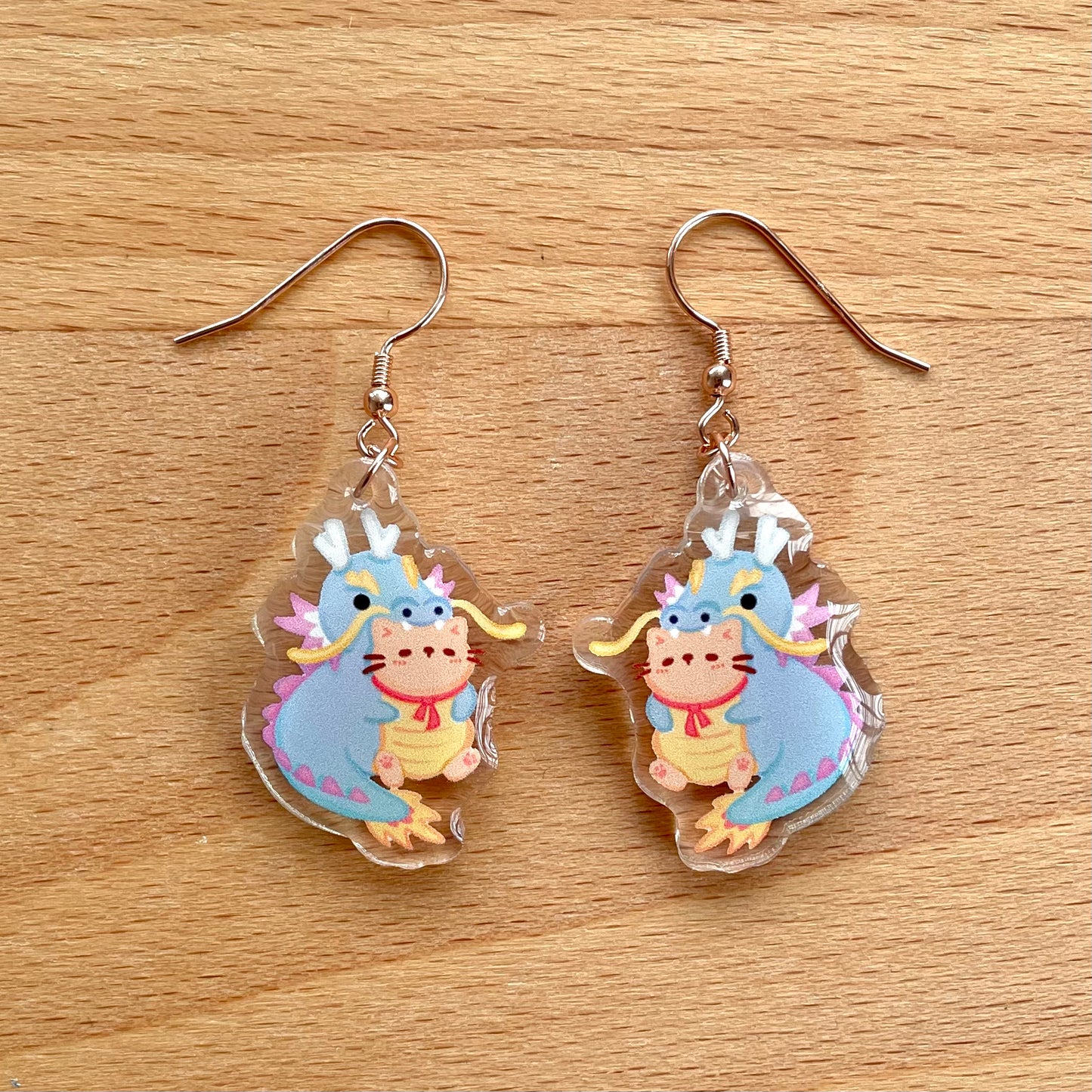 Dragon-Cat Acrylic Earrings