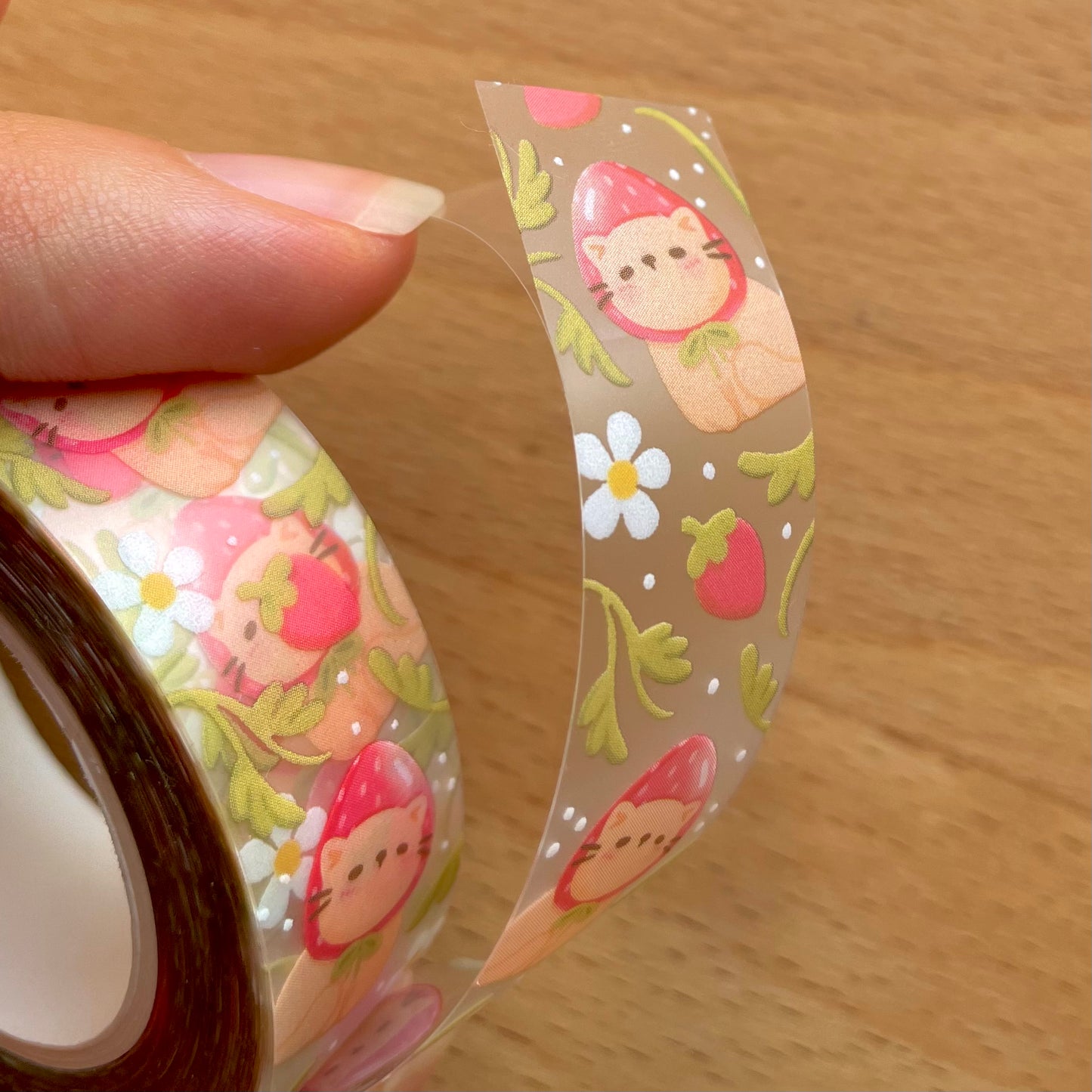 Strawberry-Cat Clear Tape