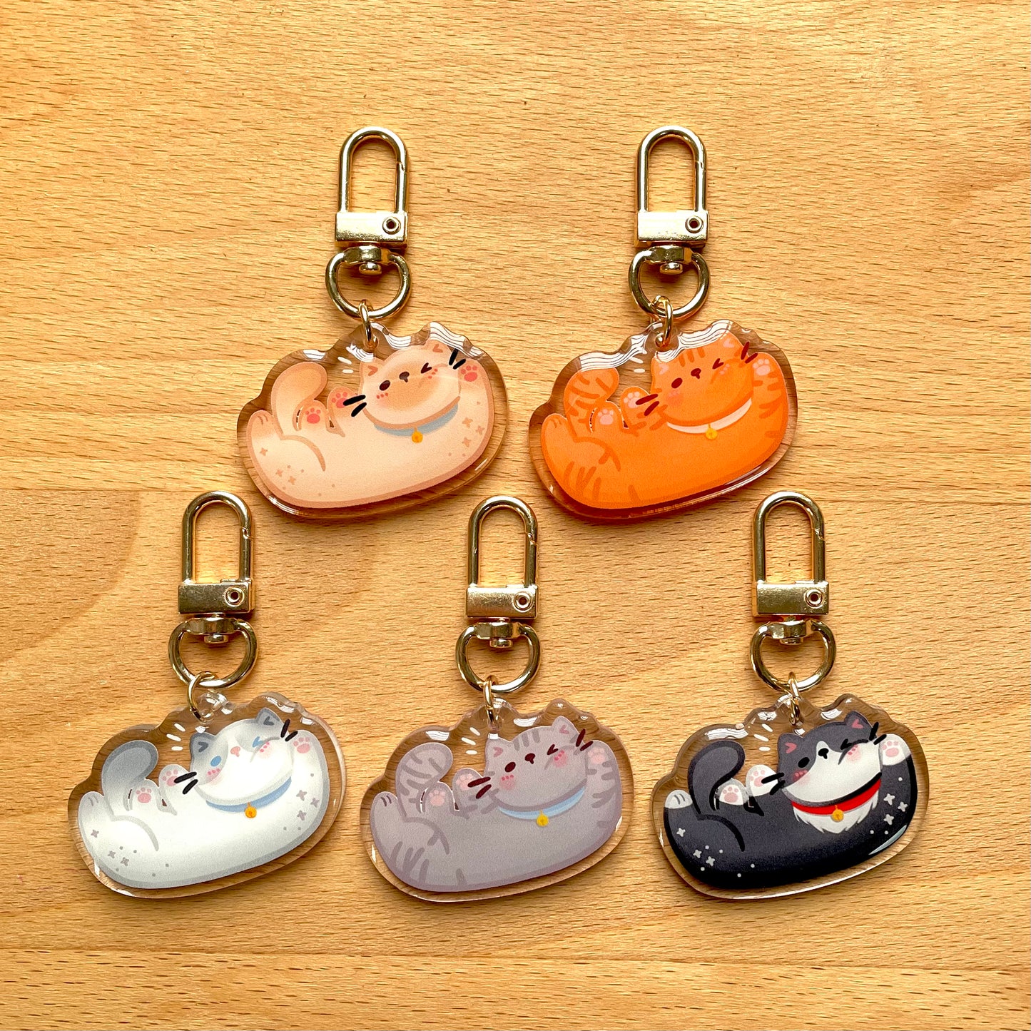 Winking Cat Acrylic Keychains