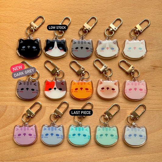 Cute Cat Face Mini Keychains