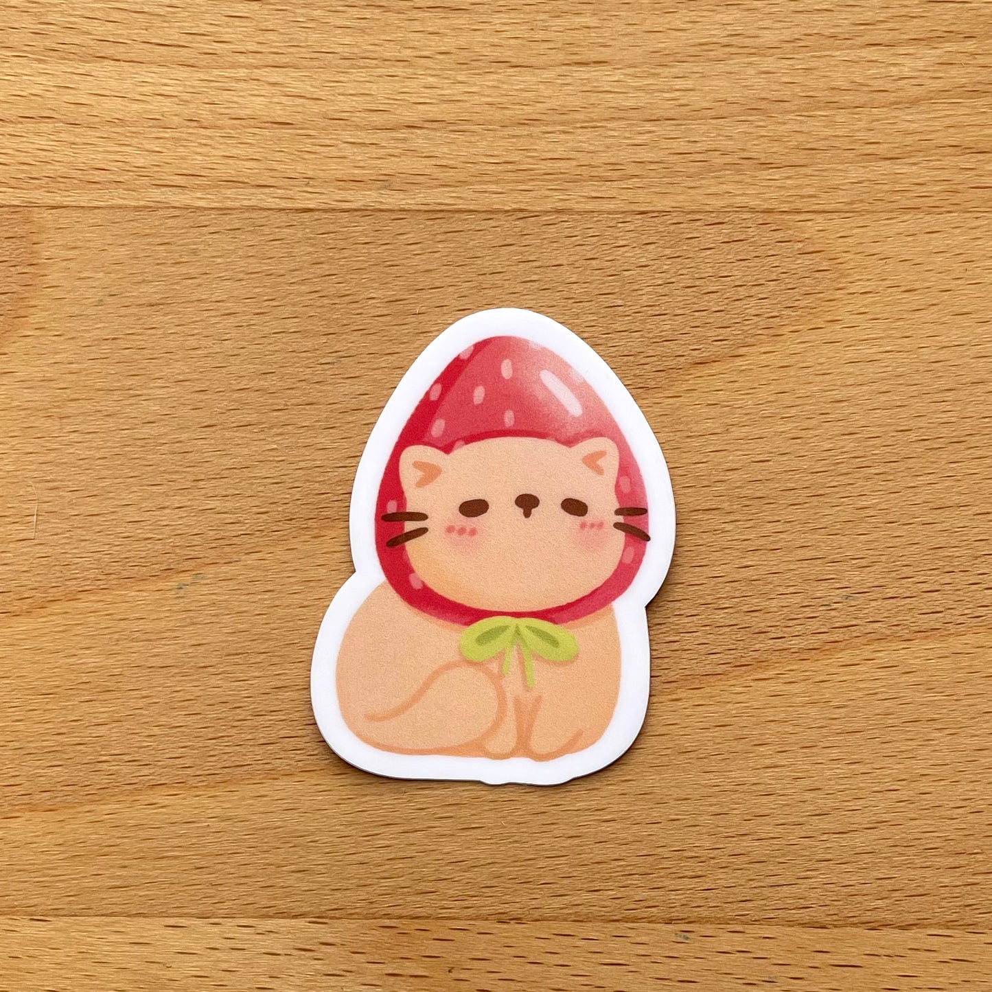 Strawberry Hat Cat Sticker