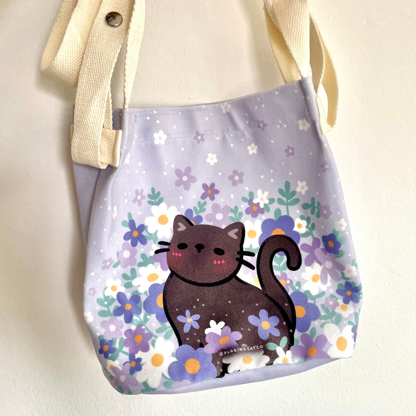 Cat in Flowers Sling Bag