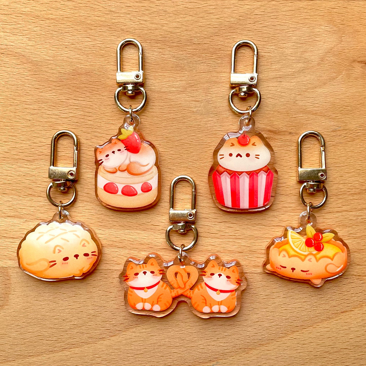 Chonky Cat Bakery Themed Acrylic Keychains