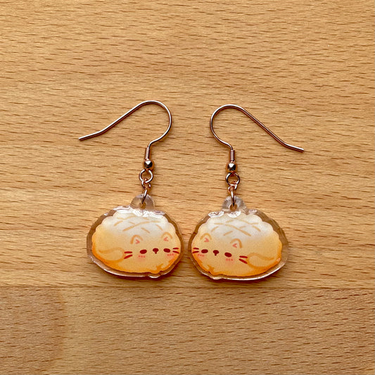 Bolo Bun Cat Acrylic Earrings