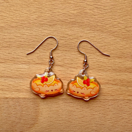 Sleepy Lemon Tart Acrylic Earrings