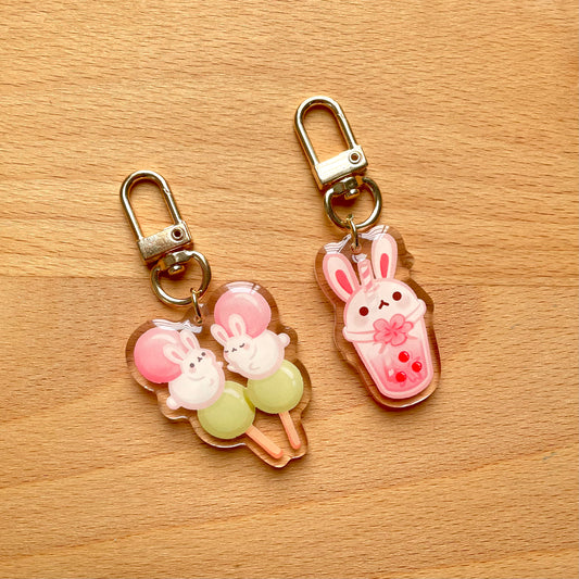 Bunny Dessert Themed Acrylic Keychains