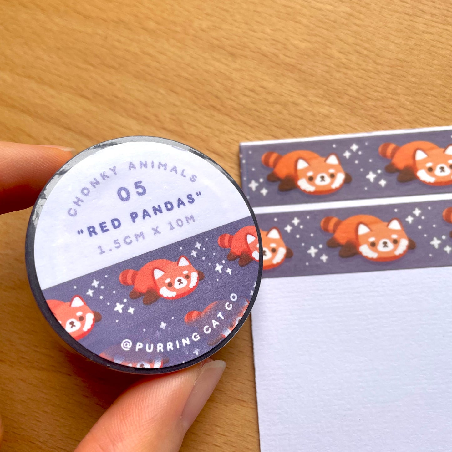 Splooted Red Panda Washi Tape