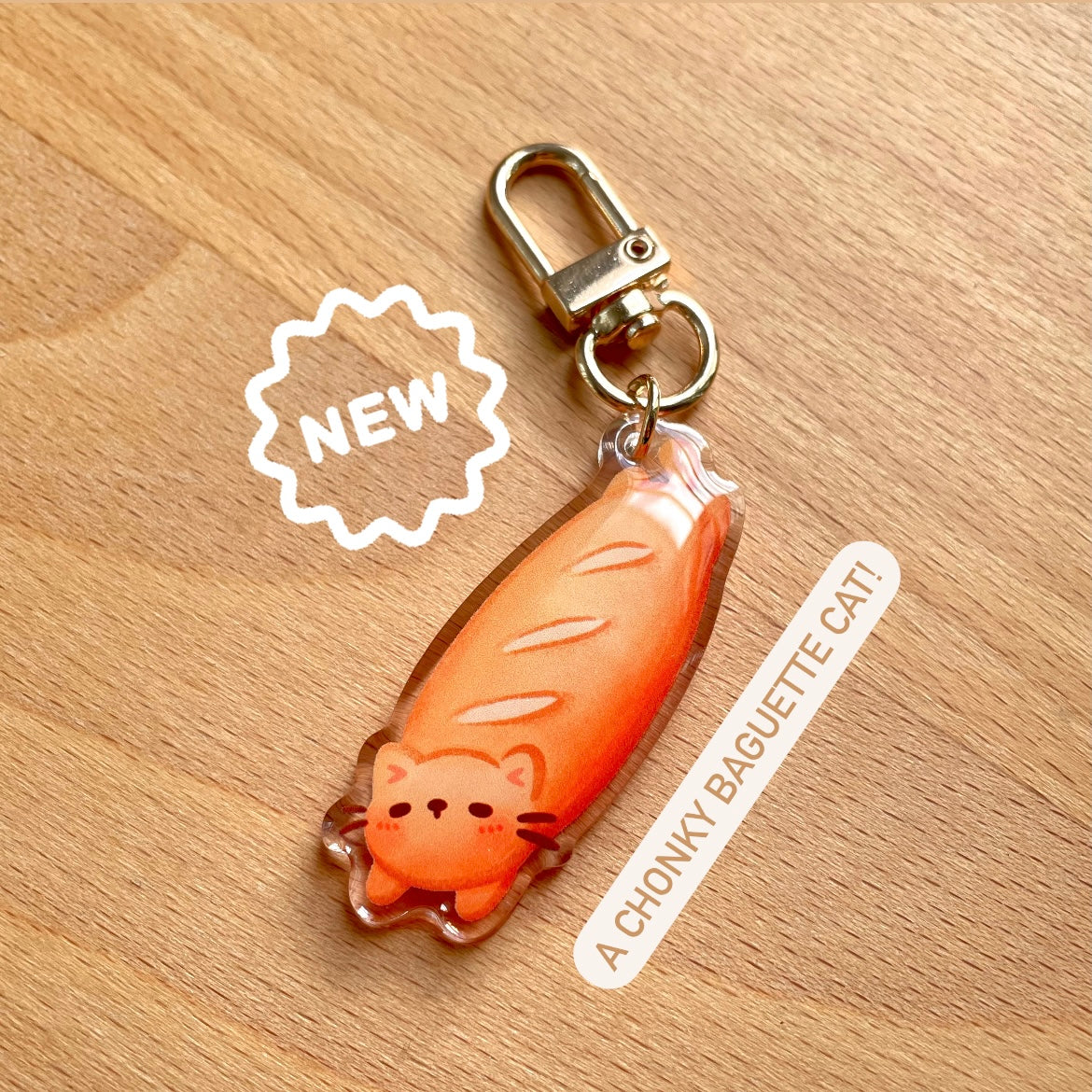 Chonky Cat Bakery Themed Acrylic Keychains