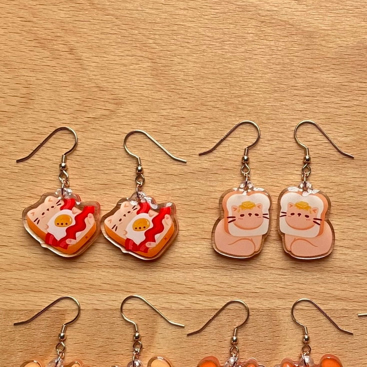 Bread-Themed Acrylic Earrings