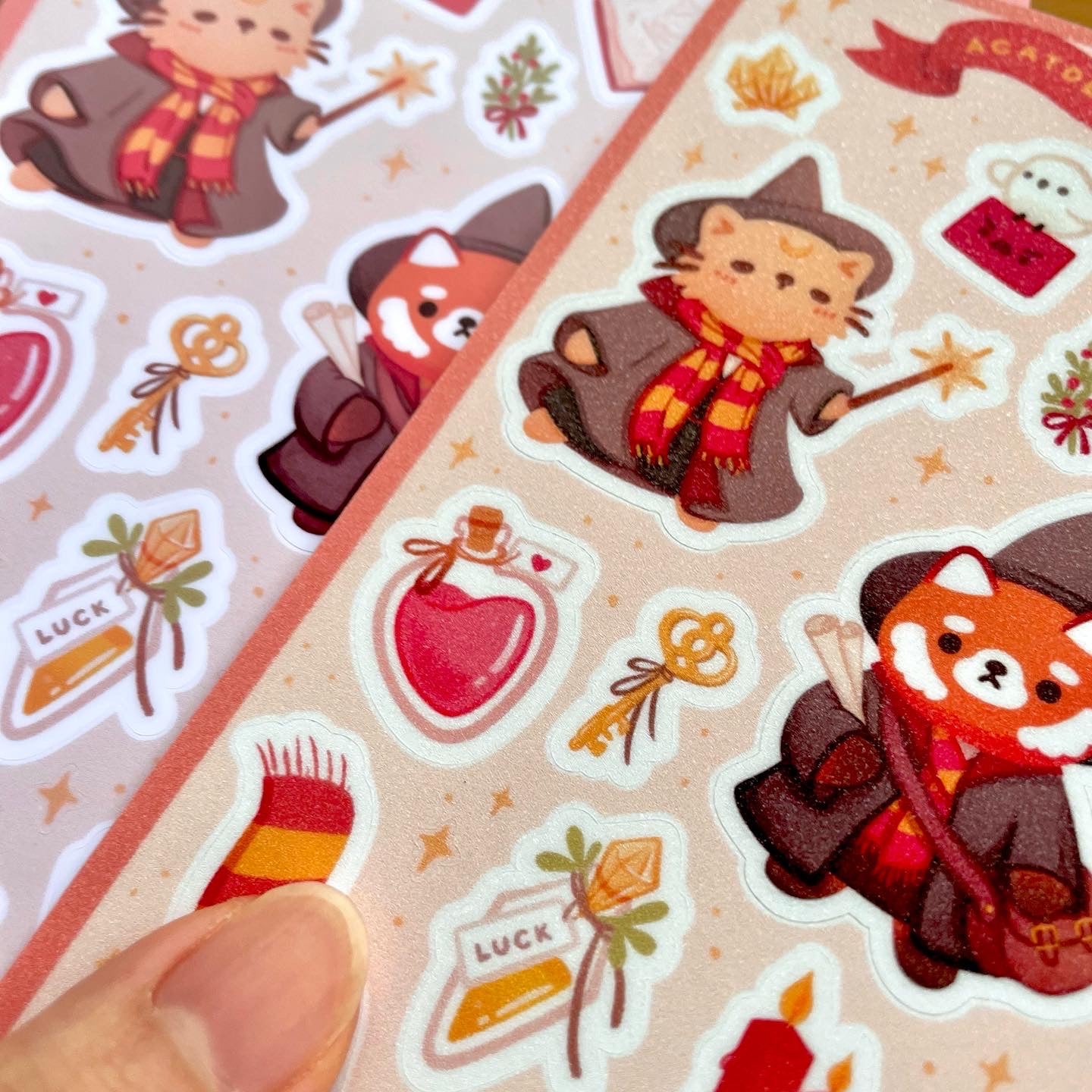 Magical Cat Academy Sticker Sheet (Red)