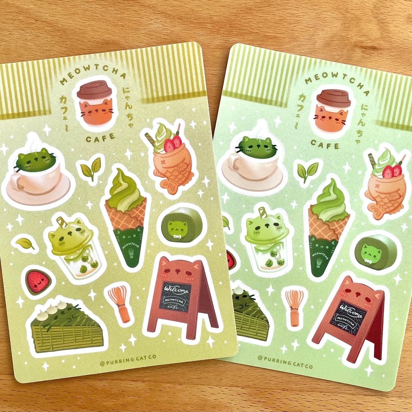 Meowtcha Cafe Sticker Sheet