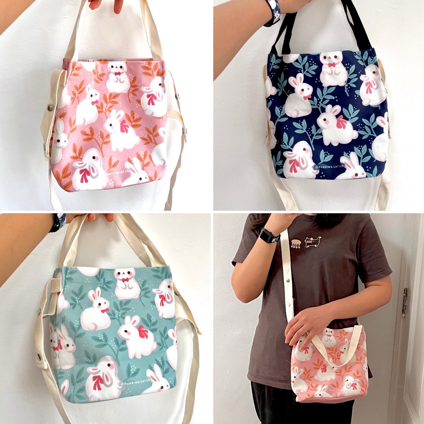 Bunny Print Sling Bags