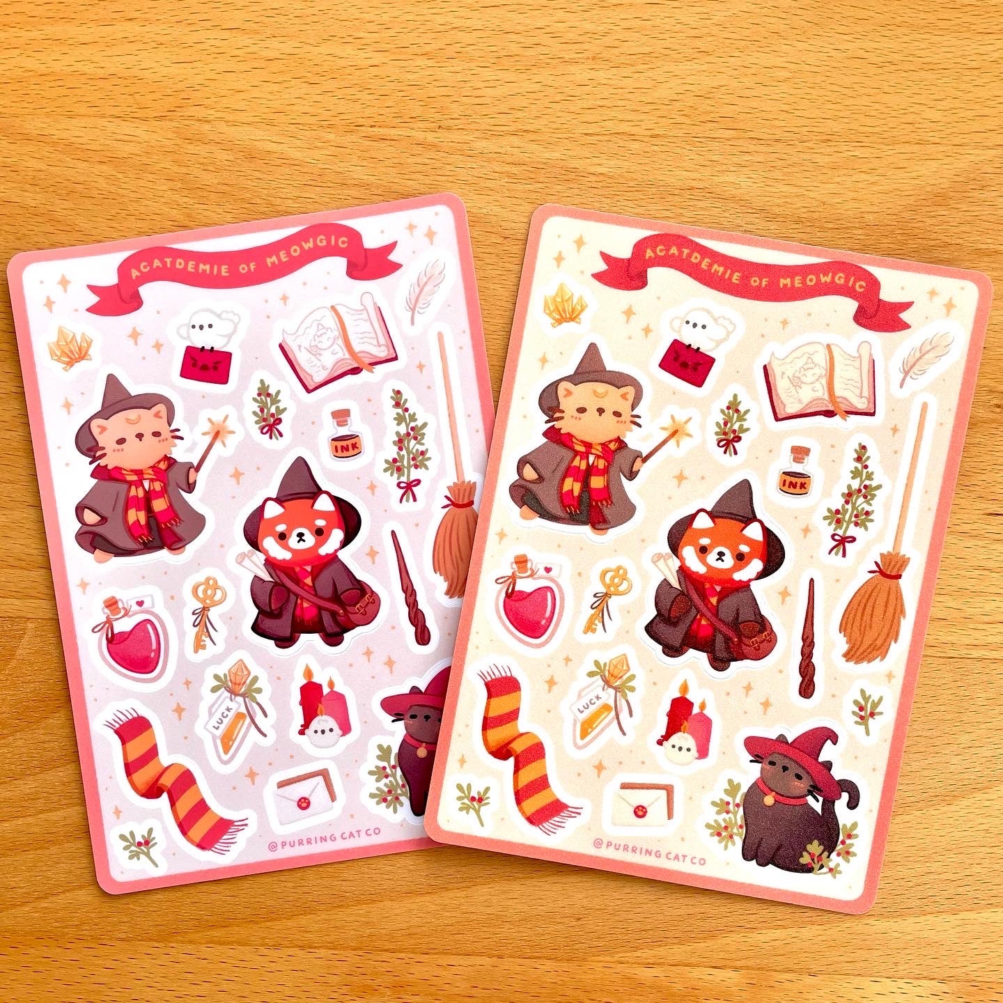 Magical Cat Academy Sticker Sheet (Red)