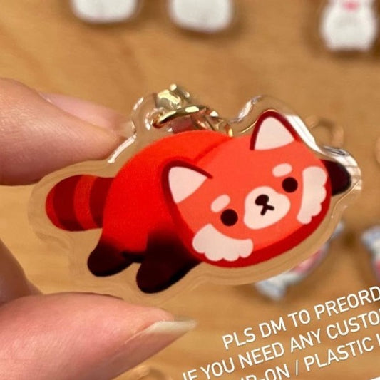 Sleepy Red Panda Mini Keychain