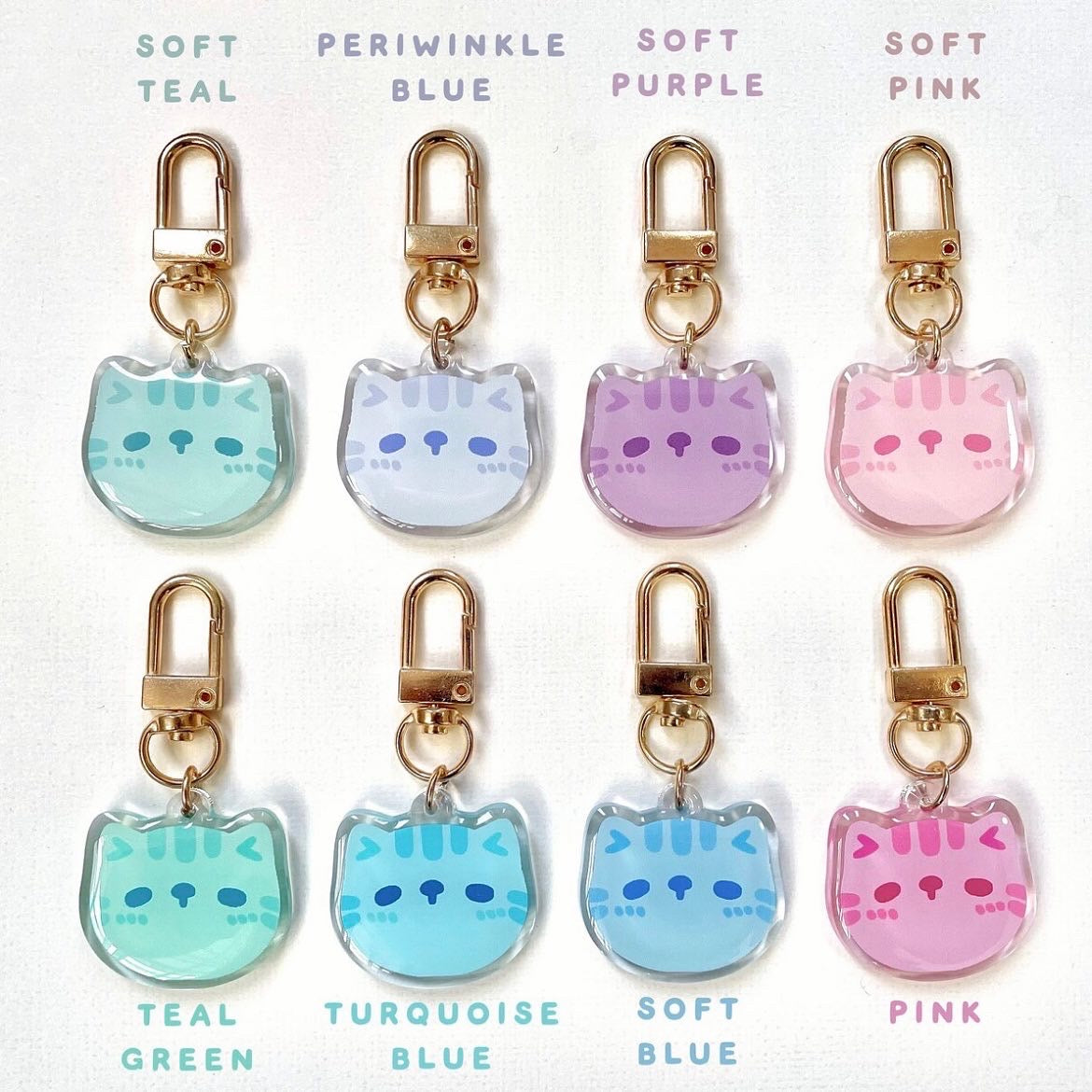 Cute Cat Face Mini Keychains