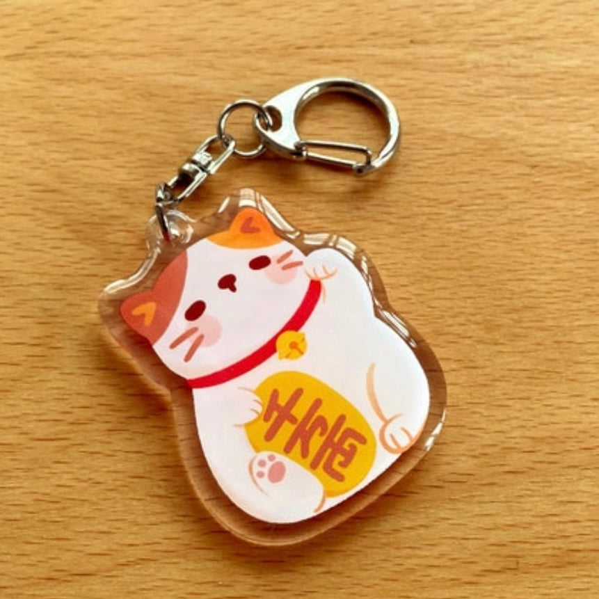 Lucky Cat Acrylic Keychain