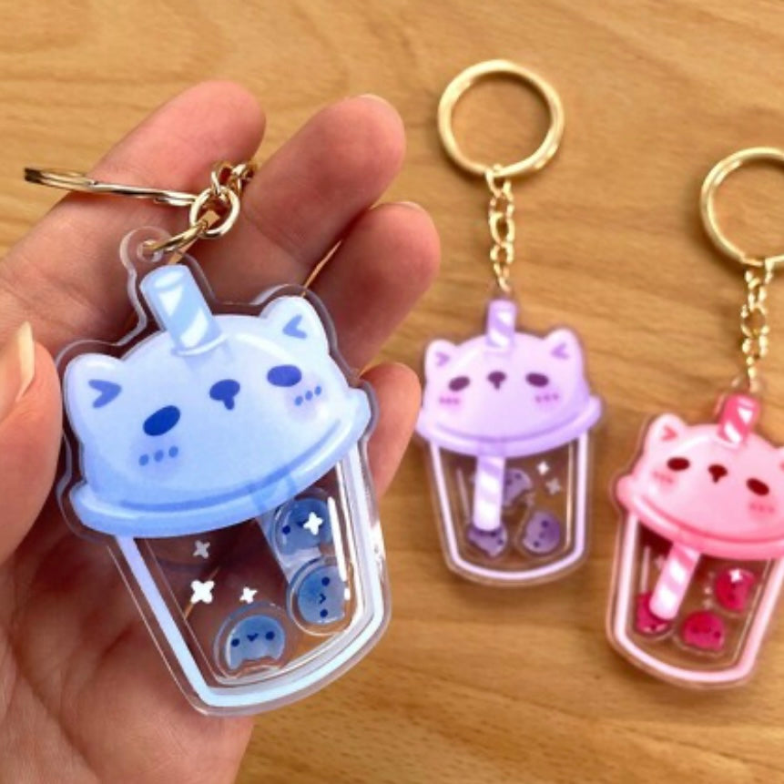 Cat Boba Shaker Acrylic Keychain